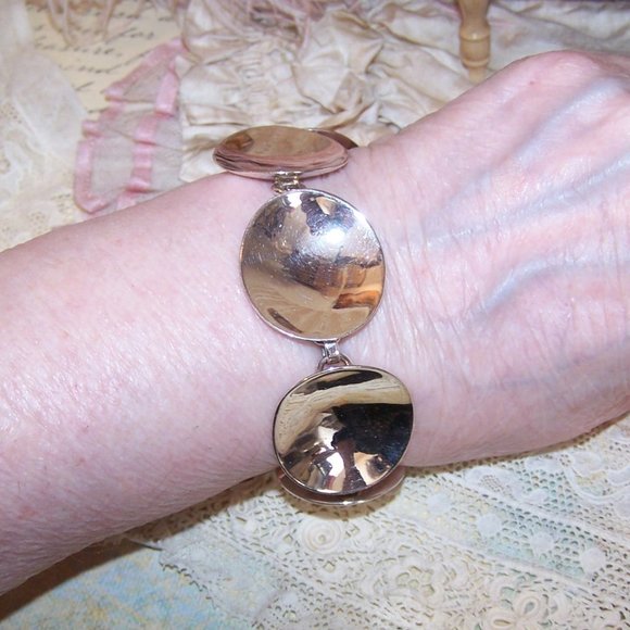 Robert Lee Morris RLM Studio Sterling Silver Concave Circle Link Bracelet - 7-1/ - Picture 2 of 10